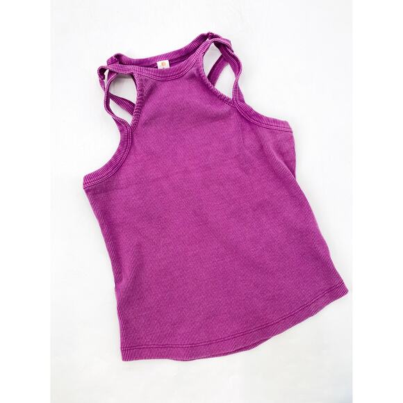 Anthropologie Daily Practice Purple Pink Ribbed Tank